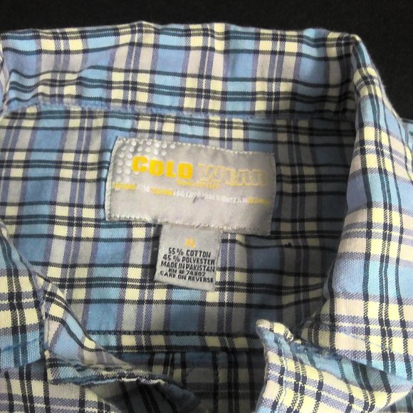 Colo Wear Button Up Shirt Short Sleeve Plaid Men's XL - Picture 4 of 7